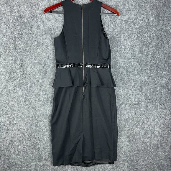 A/X Armani Exchange Dress Womens 2 Black Sleeveless Lined Back Zip Vent Shift - Picture 7 of 9